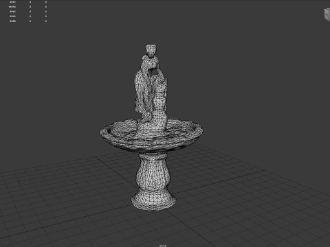 Rustic Lady Water Fountain Sculpture 3D Model