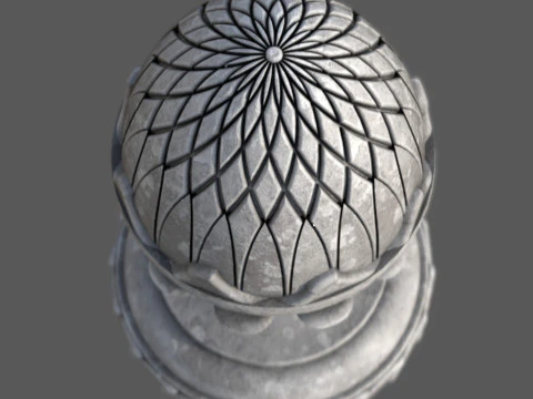 Pineapple Finial Decorative Garden Ornament 4K PBR Textures STL for 3D Print 3D Model