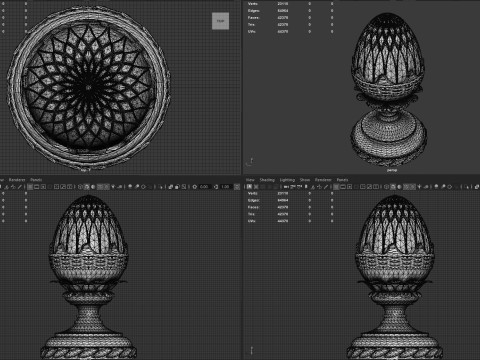 Pineapple Finial Decorative Garden Ornament 4K PBR Textures STL for 3D Print 3D Модель