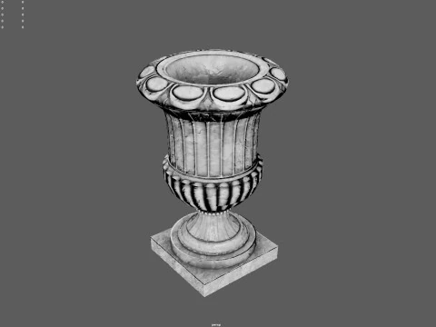 Elegant Classical Urn Low Poly Multi-Format OBJ FBX 2020 BLEND 44 MAX 2025 MB 2025 3D Model