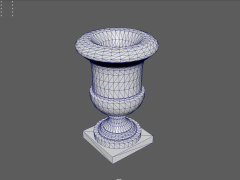 Elegant Classical Urn Low Poly Multi-Format OBJ FBX 2020 BLEND 44 MAX 2025 MB 2025 3D Model