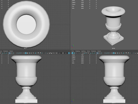 Elegant Classical Urn Low Poly Multi-Format OBJ FBX 2020 BLEND 44 MAX 2025 MB 2025 Modelo 3D