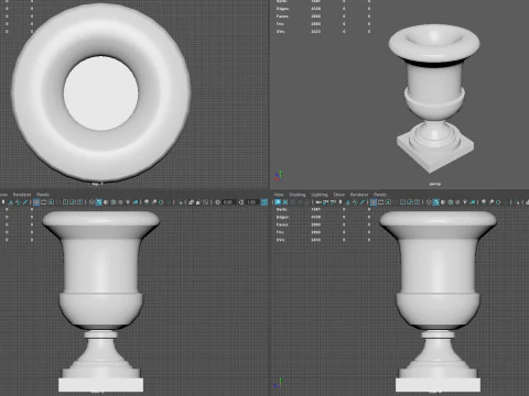 Elegant Classical Urn Low Poly Multi-Format OBJ FBX 2020 BLEND 44 MAX 2025 MB 2025 3D Model
