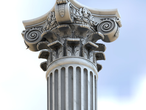 Classical Corinthian Column High-Poly with 4K PBR Textures OBJ FBX STL BLEND MAX M 3D Model