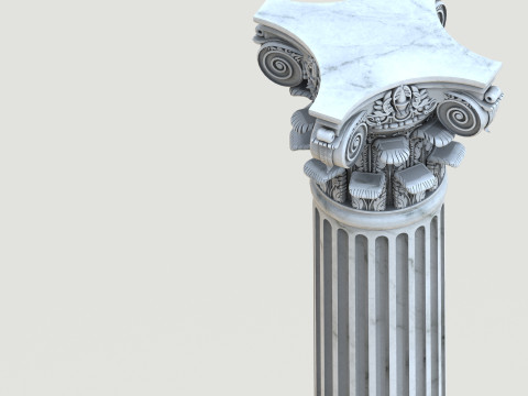 Classical Corinthian Column High-Poly with 4K PBR Textures OBJ FBX STL BLEND MAX M Modelo 3D