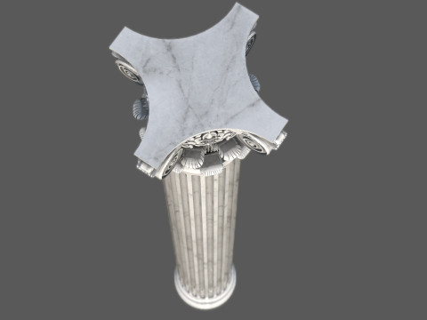 Classical Corinthian Column High-Poly with 4K PBR Textures OBJ FBX STL BLEND MAX M Modelo 3D