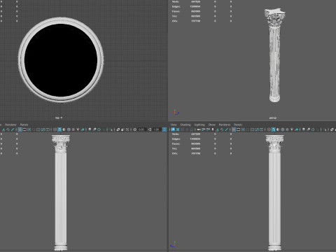 Classical Corinthian Column High-Poly with 4K PBR Textures OBJ FBX STL BLEND MAX M Modelo 3D