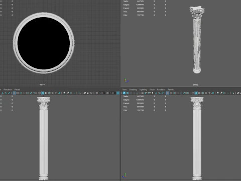 Colonna corinzia classica high-poly con texture PBR 4K OBJ FBX STL BLEND MAX M Modello 3D
