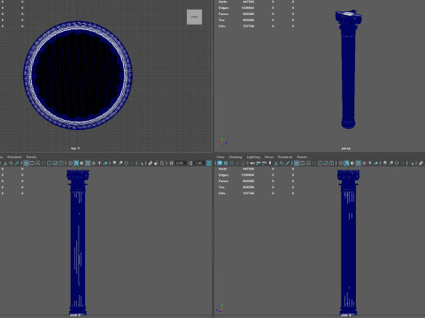 Classical Corinthian Column High-Poly with 4K PBR Textures OBJ FBX STL BLEND MAX M Modelo 3D
