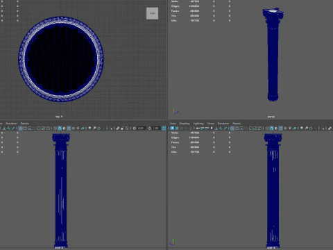 Colonna corinzia classica high-poly con texture PBR 4K OBJ FBX STL BLEND MAX M Modello 3D
