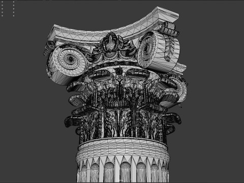 Classical Corinthian Column High-Poly with 4K PBR Textures OBJ FBX STL BLEND MAX M Modelo 3D