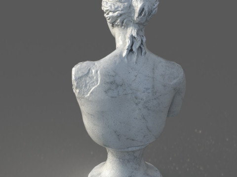 Venus de Milo Bust Sculpture Low Poly PBR Textured Carrara Marble Model 3D