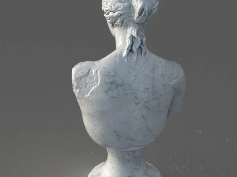 Scultura busto Venere di Milo Marmo di Carrara strutturato Low Poly PBR Modello 3D