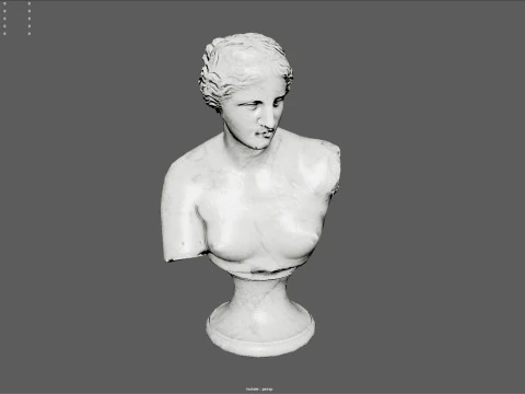 Scultura busto Venere di Milo Marmo di Carrara strutturato Low Poly PBR Modello 3D