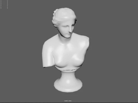 Scultura busto Venere di Milo Marmo di Carrara strutturato Low Poly PBR Modello 3D