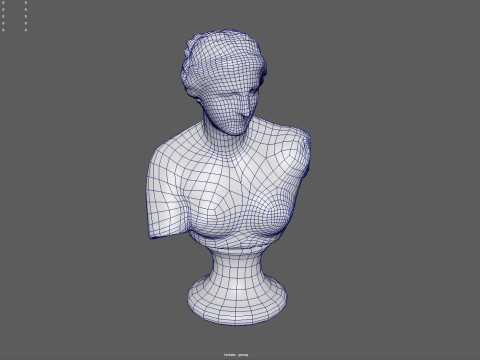 Venus de Milo Bust Sculpture Low Poly PBR Textured Carrara Marble Model 3D