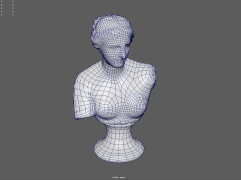 Scultura busto Venere di Milo Marmo di Carrara strutturato Low Poly PBR Modello 3D
