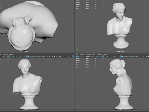 Venus de Milo Bust Sculpture Low Poly PBR Textured Carrara Marble Model 3D
