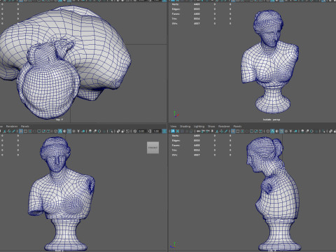 Venus de Milo Bust Sculpture Low Poly PBR Textured Carrara Marble Model 3D