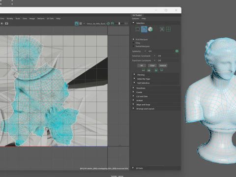 Scultura busto Venere di Milo Marmo di Carrara strutturato Low Poly PBR Modello 3D