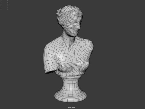 Venus de Milo Bust Sculpture Low Poly PBR Textured Carrara Marble Model 3D