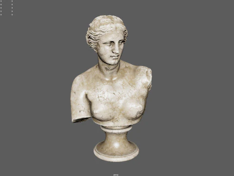 Бюст Венери Мілоської. Класична мармурова скульптура 3D Модель