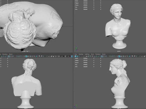 Venus de Milo Bust Classical Marble Sculpture 3D 모델