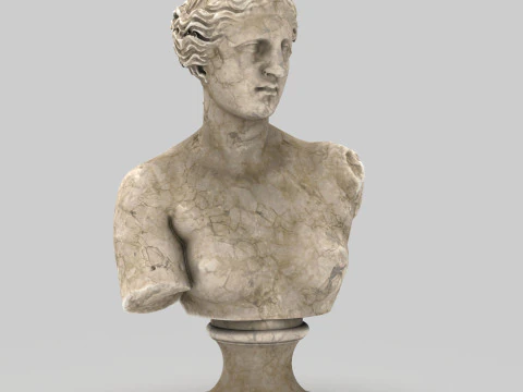 Бюст Венери Мілоської. Класична мармурова скульптура 3D Модель