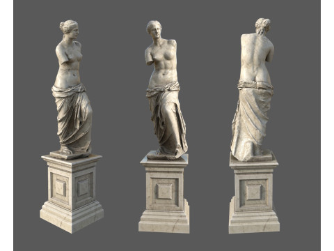 Pedestal with Venus de Milo 3D Model