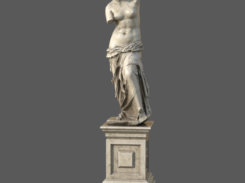 Pedestal with Venus de Milo 3D Model
