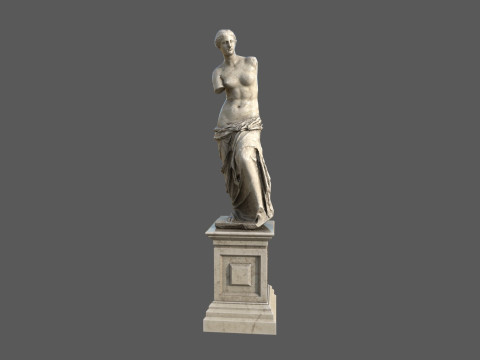 Pedestal with Venus de Milo 3D Model