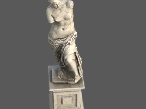 Pedestal with Venus de Milo 3D Model