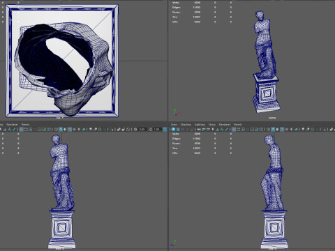 Pedestal with Venus de Milo 3D Model