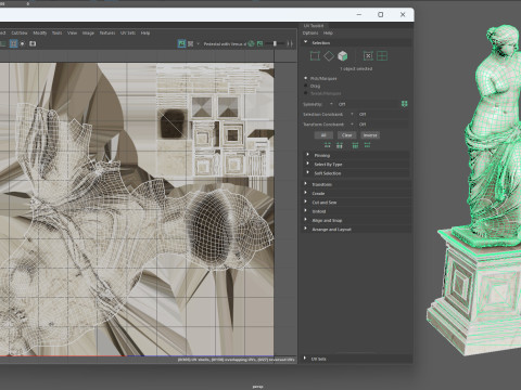 Pedestal with Venus de Milo 3D Model