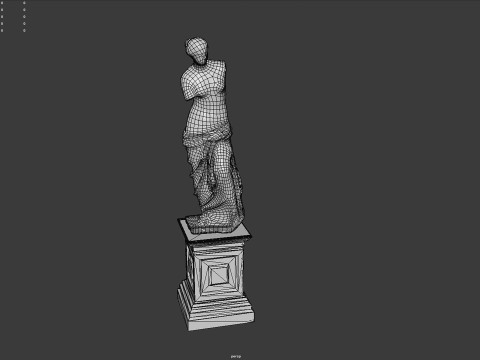 Pedestal with Venus de Milo 3D Model
