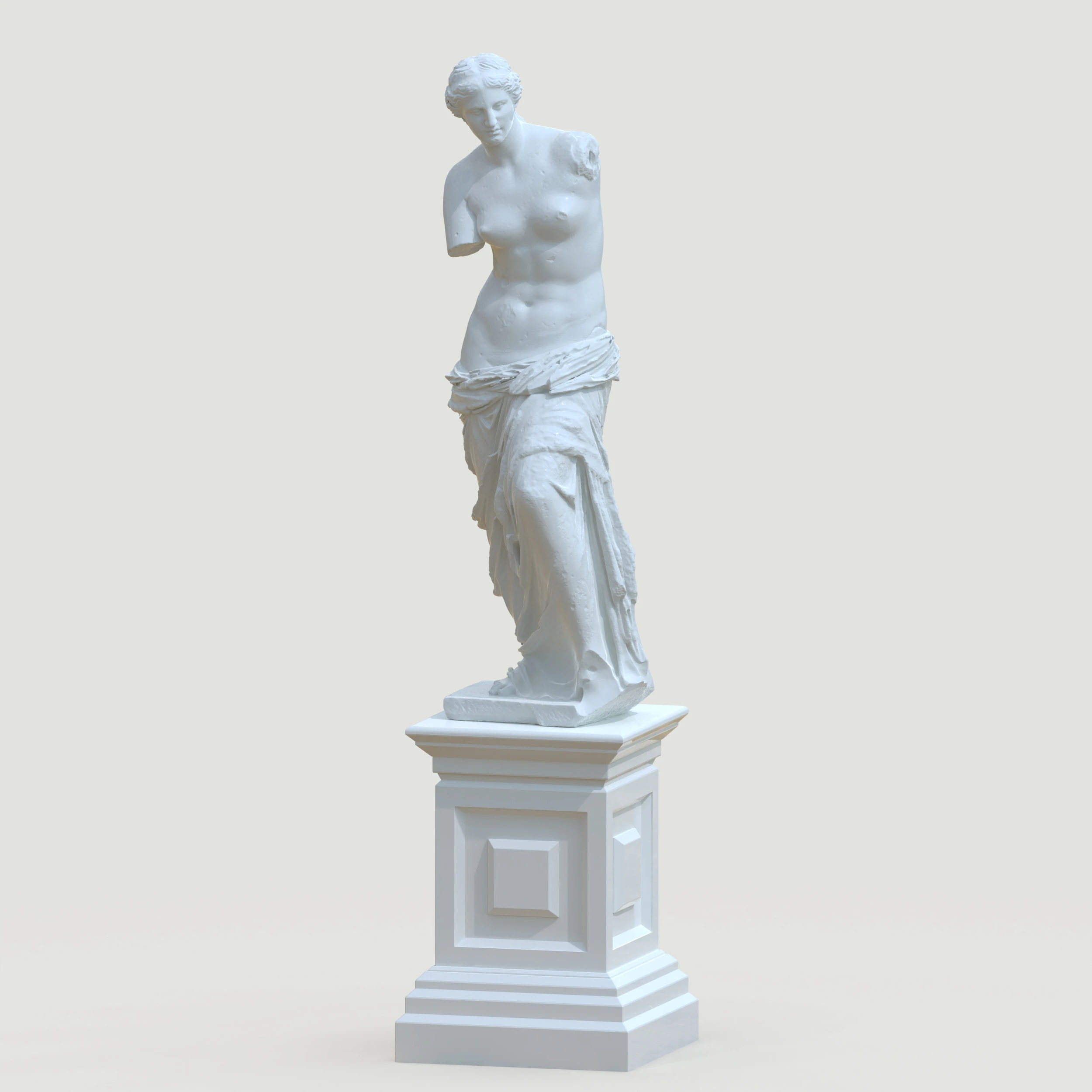 Pedestal with Venus de Milo 3D Print Model .c4d .max .obj .3ds .fbx .stl .blend 