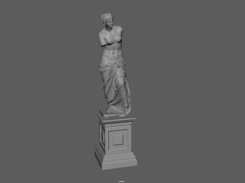 Pedestal with Venus de Milo Modèles 3D en vedette