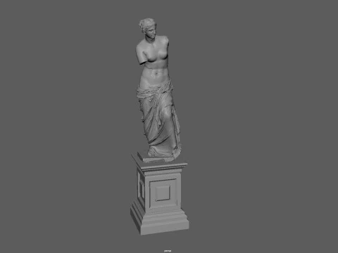 Pedestal with Venus de Milo 3D Print Model