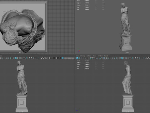 Pedestal with Venus de Milo Modèles 3D en vedette