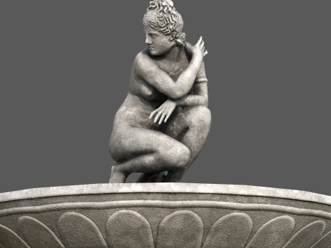 Classical Fountain with Crouching Venus Statue Modelo 3D