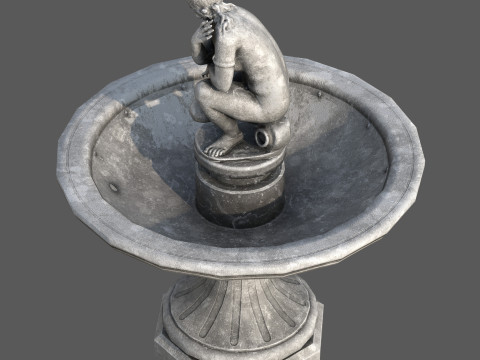 Classical Fountain with Crouching Venus Statue Modelo 3D