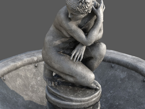 Classical Fountain with Crouching Venus Statue Modelo 3D
