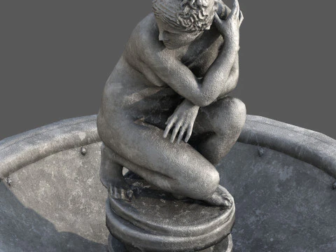 Fontana classica con statua di Venere accovacciata Modello 3D