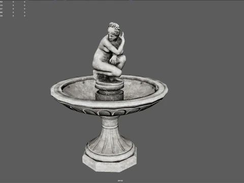 Fontana classica con statua di Venere accovacciata Modello 3D