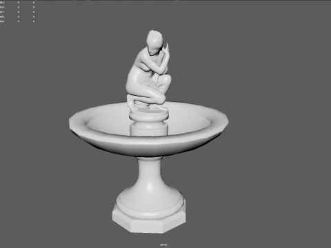 Fontana classica con statua di Venere accovacciata Modello 3D