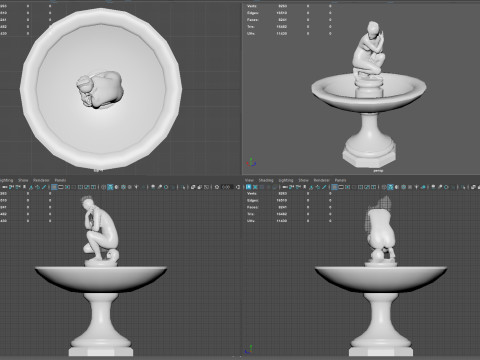 Classical Fountain with Crouching Venus Statue Modelo 3D