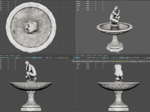 Classical Fountain with Crouching Venus Statue Modelo 3D