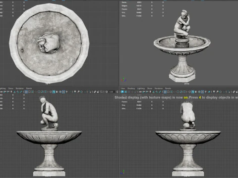 Fontana classica con statua di Venere accovacciata Modello 3D