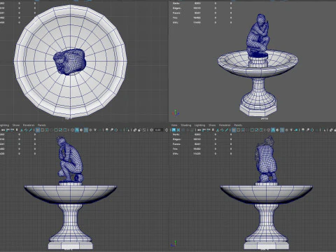 Fontana classica con statua di Venere accovacciata Modello 3D