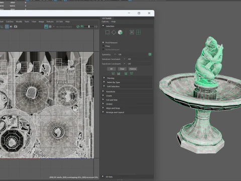 Fontana classica con statua di Venere accovacciata Modello 3D